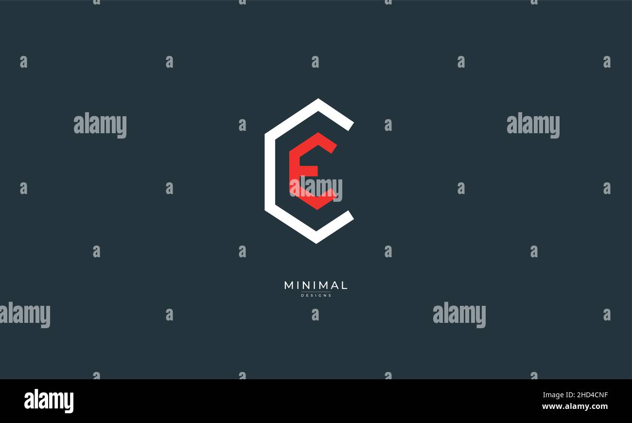 Alphabet letter icon logo CE or CE Stock Vector