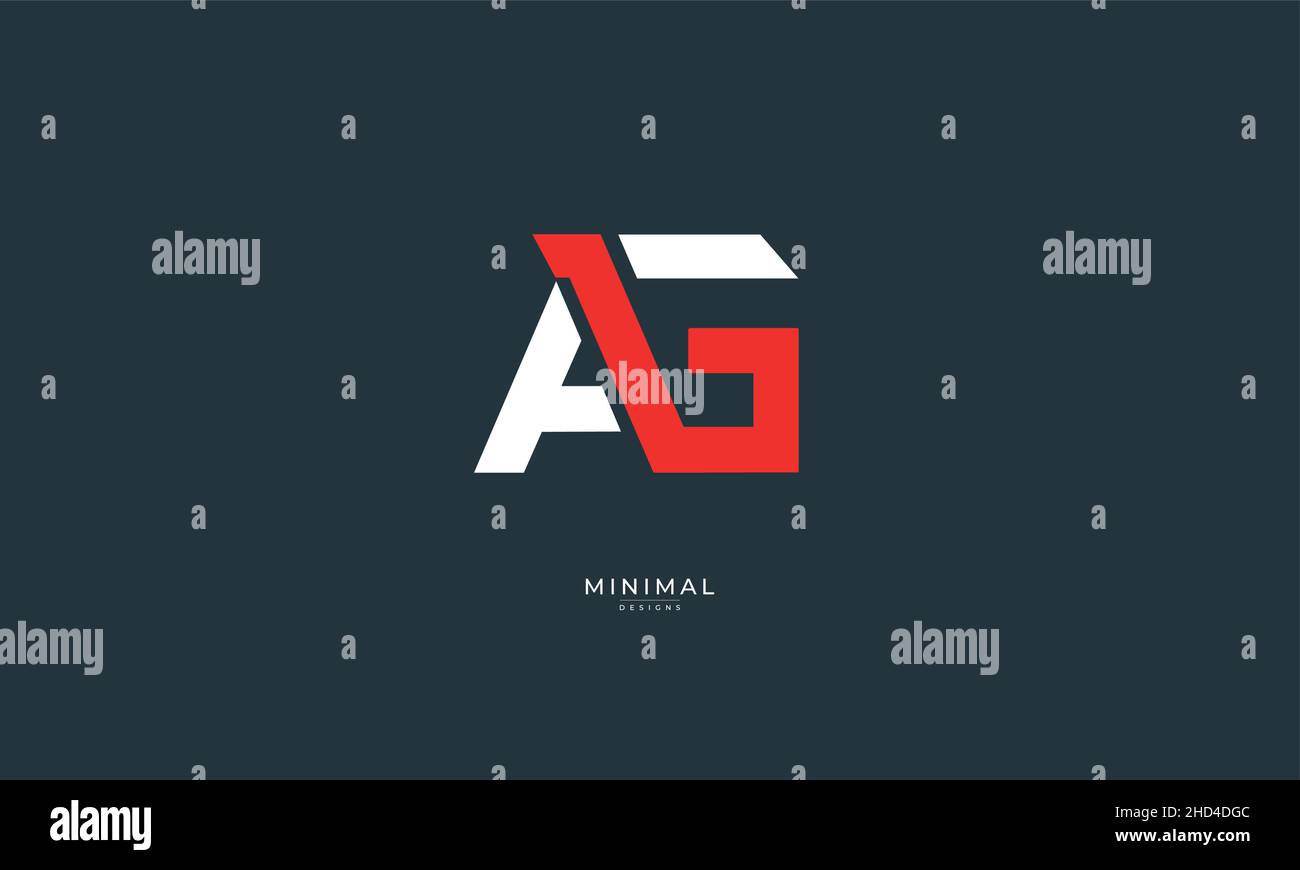 Alphabet letter icon logo AG Stock Vector