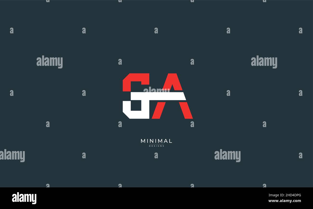 Alphabet letter icon logo GA Stock Vector