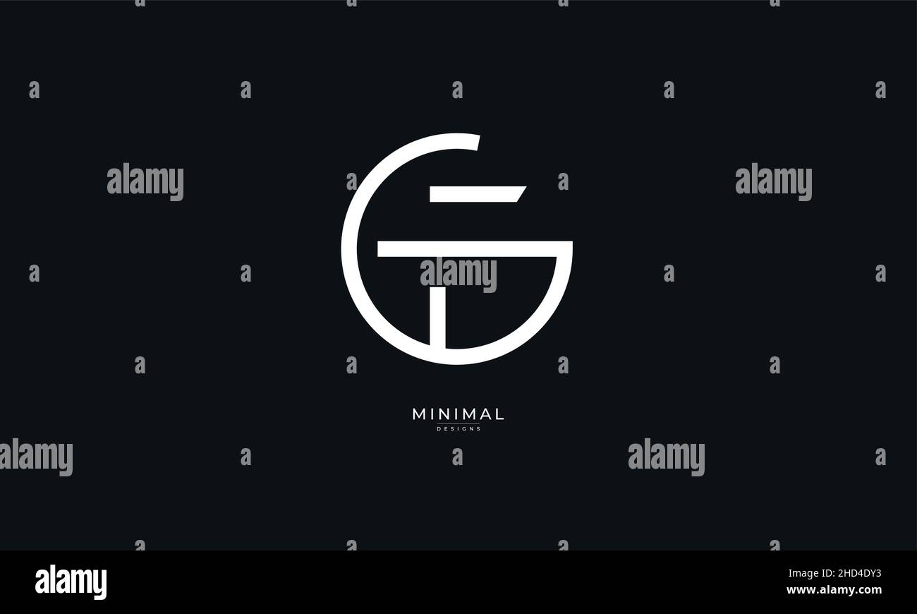Alphabet letter icon logo GF or FG Stock Vector