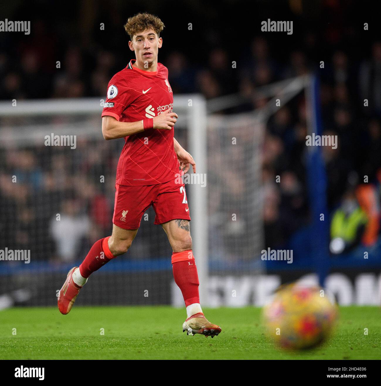 Konstantinos Tsimikas during the Premier League match at Stamford Bridge, London Picture Credit : Credit: Mark Pain/Alamy Live News Stock Photo