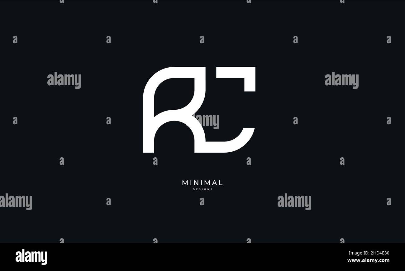 Alphabet letter icon logo RC Stock Vector