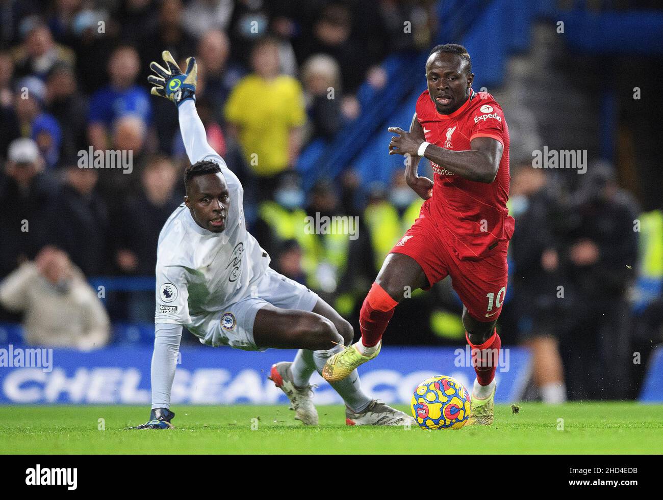 Sadio Mane during the Premier League match at Stamford Bridge, London Picture Credit : Credit: Mark Pain/Alamy Live News Stock Photo