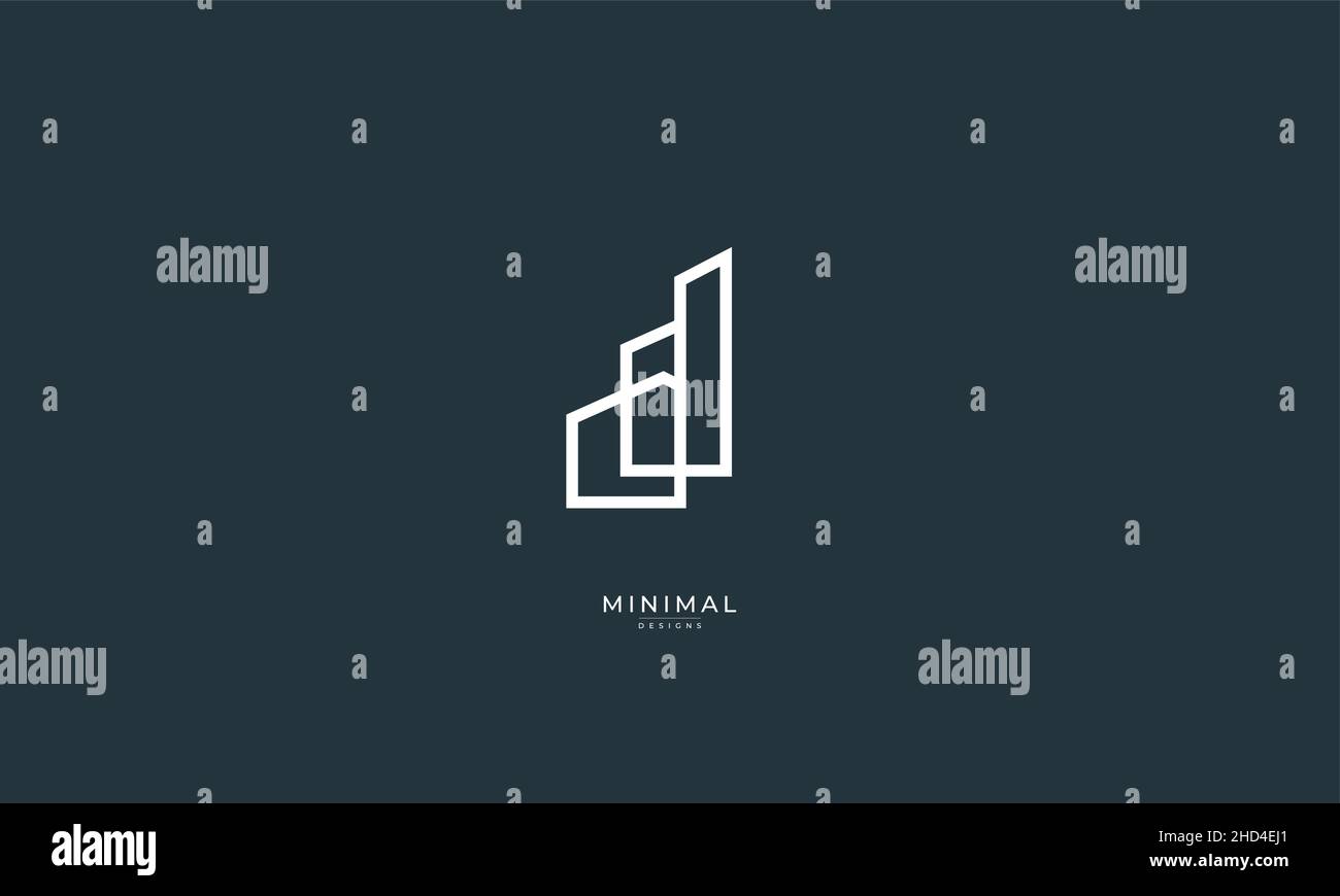 A line art icon logo of a modern house or home / real estate business ...