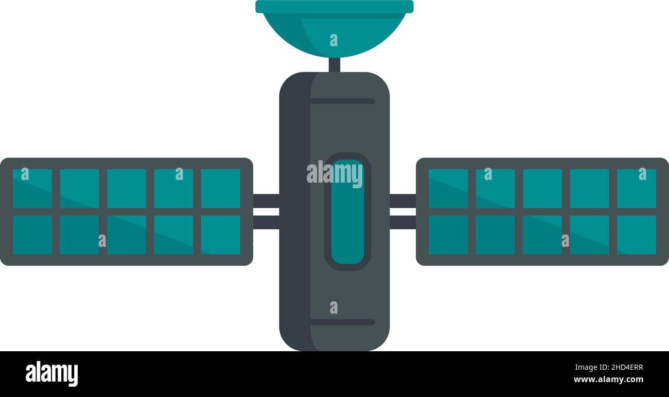 Communication satellite icon. Flat illustration of communication ...