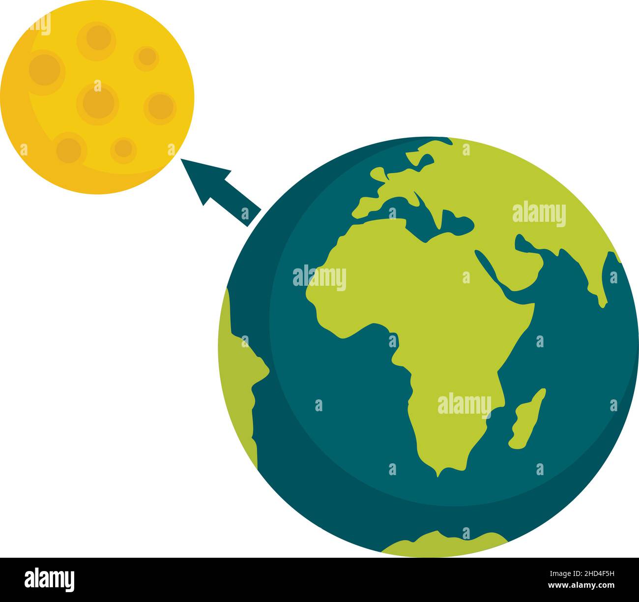 Earth moon gravity icon. Flat illustration of earth moon gravity vector