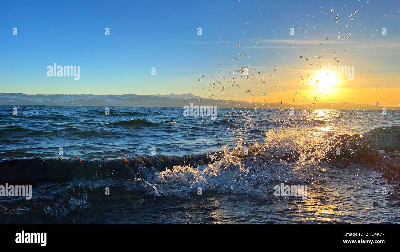 The beautiful sunset above the sea Stock Photo - Alamy