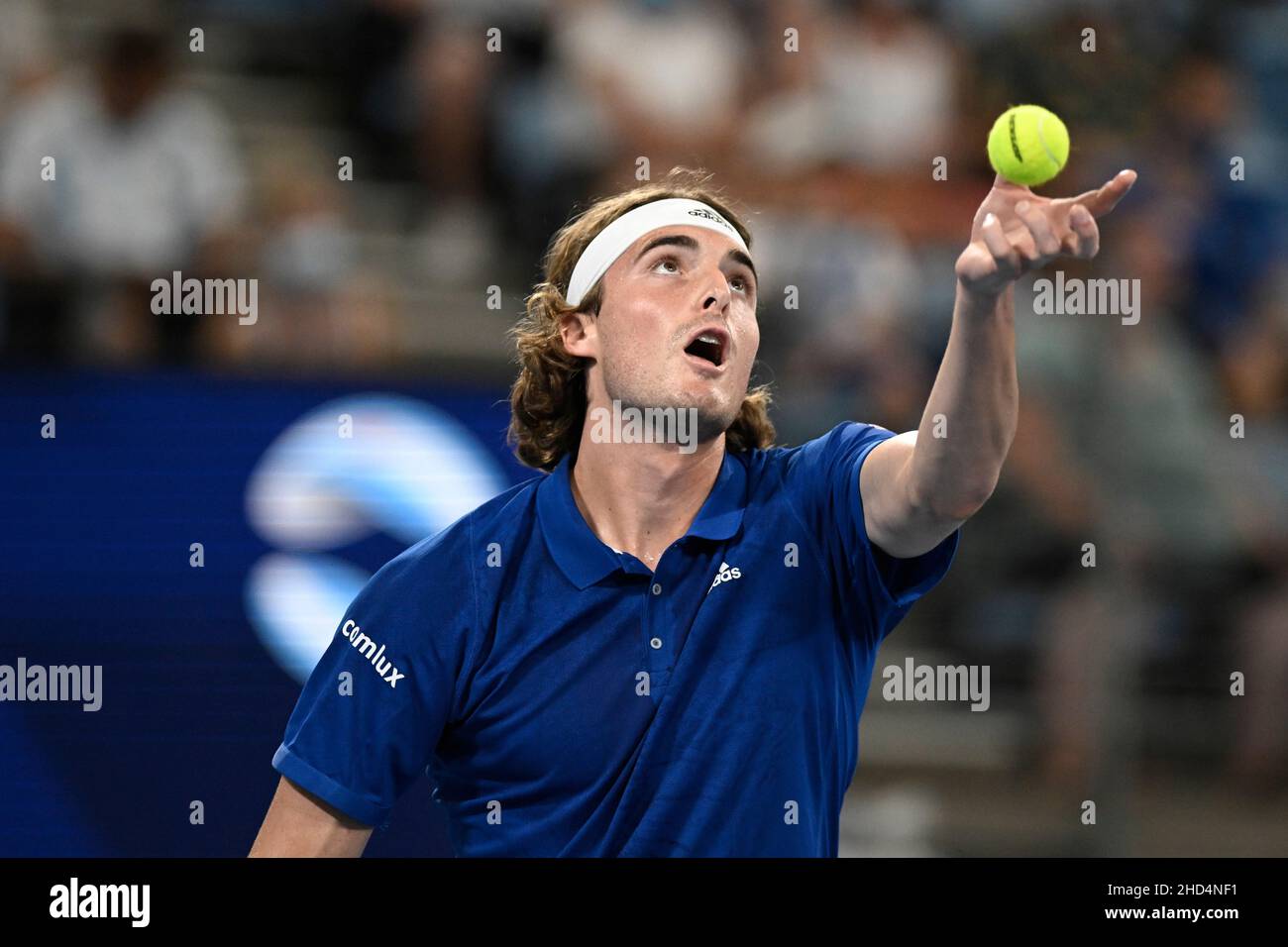 Stefanos tsitsipas serving hi-res stock photography and images