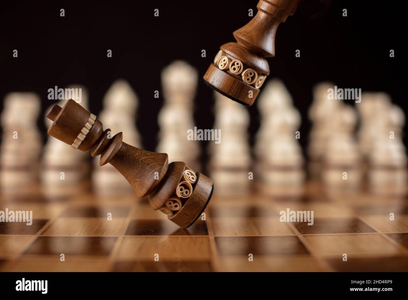 Flying chess pieces. A puzzle game with tricky combinations that