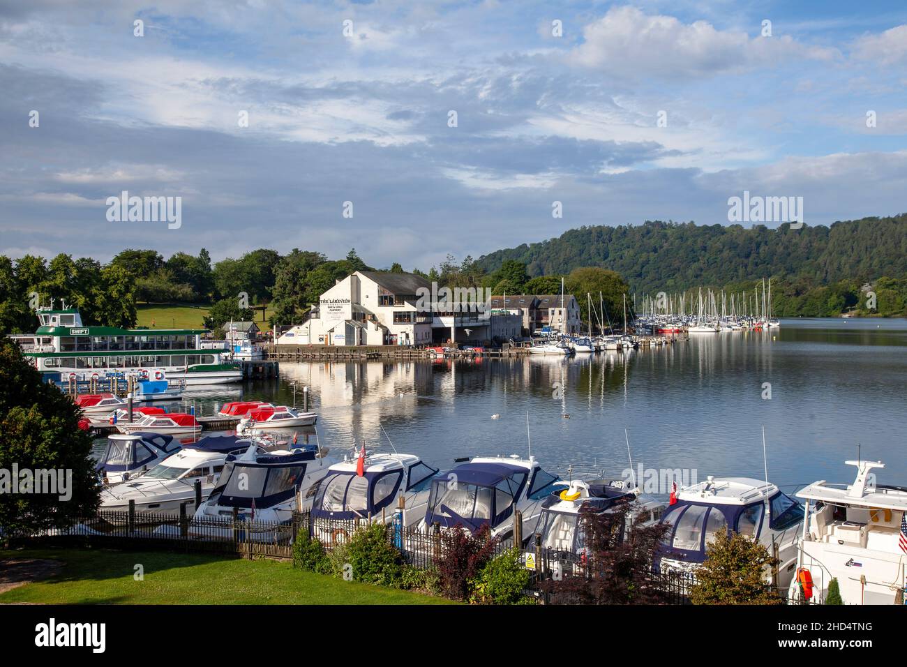 Marina on Lake Windermere in Cumbria, UK Stock Photo