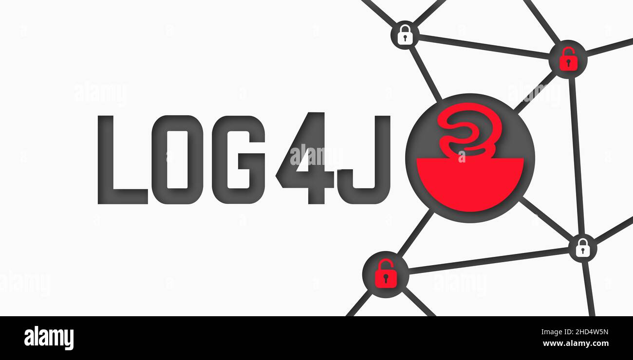 Log4Shell cyber attack concept. Log4J security vulnerability.The code