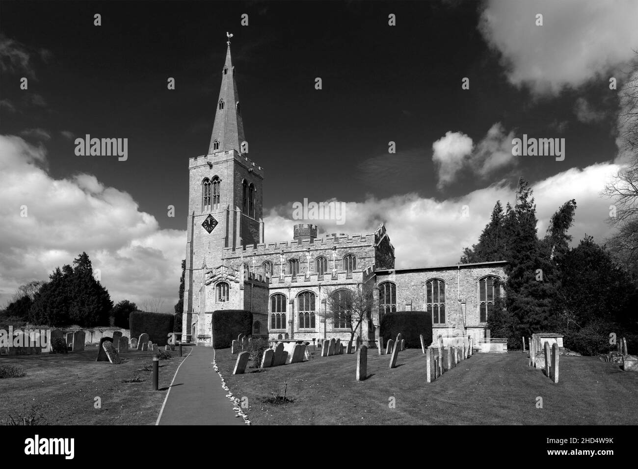St Marys church and Buckden Towers, Buckden village, Cambridgeshire, England, UK Stock Photo