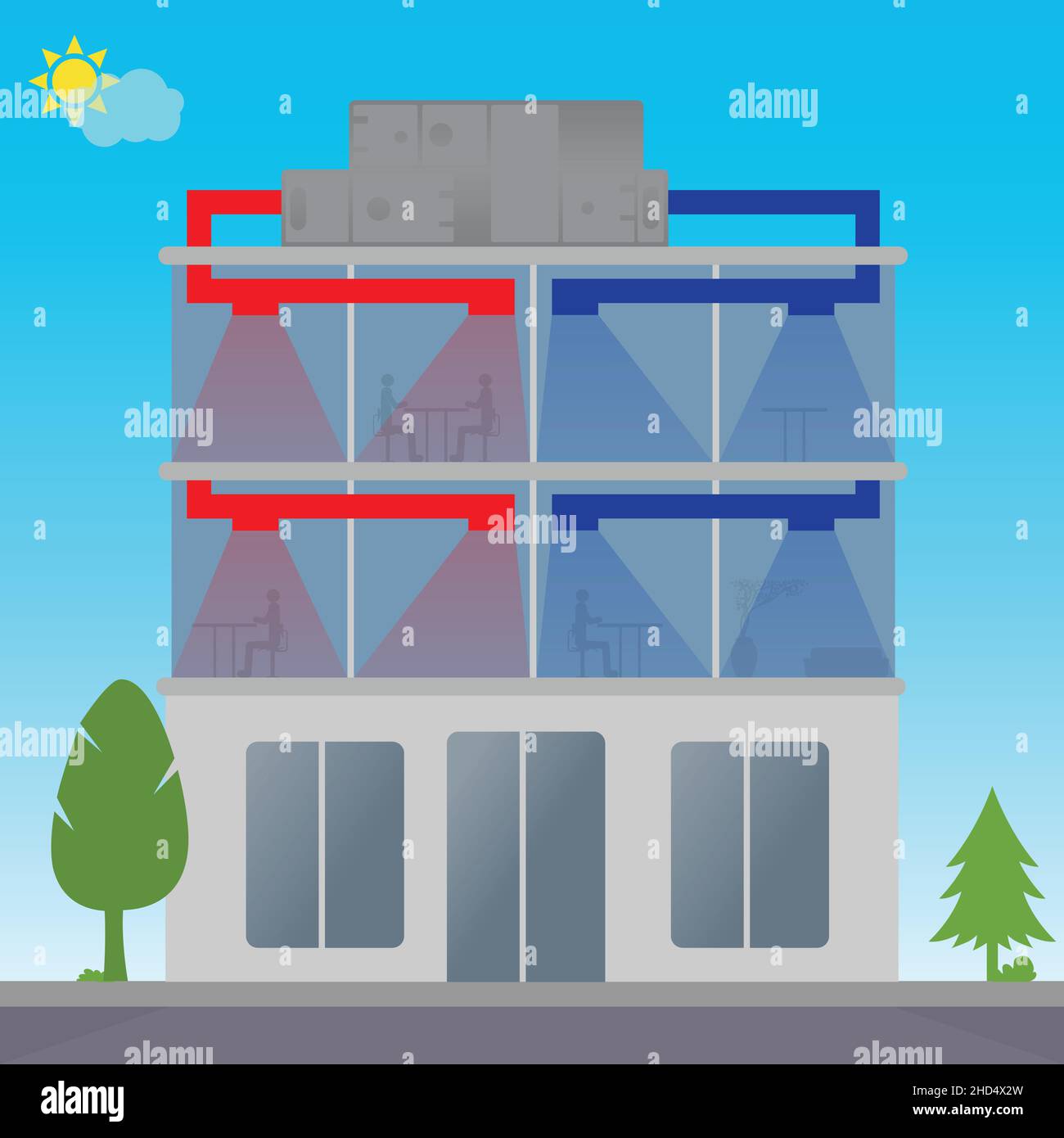 Scheme of an office building heating system Stock Vector Image & Art