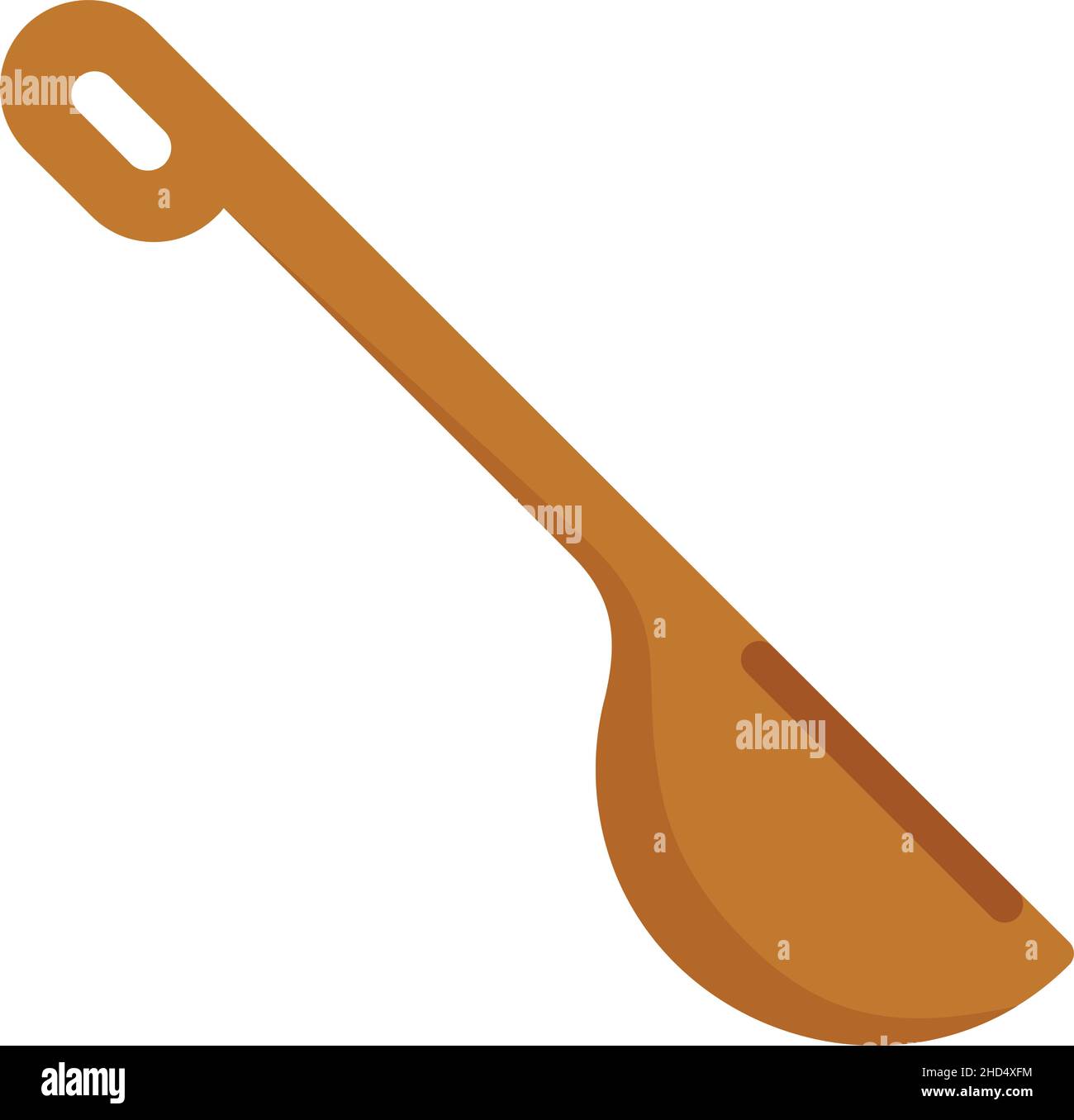 Sauna wood spoon icon. Flat illustration of sauna wood spoon vector icon isolated on white background Stock Vector