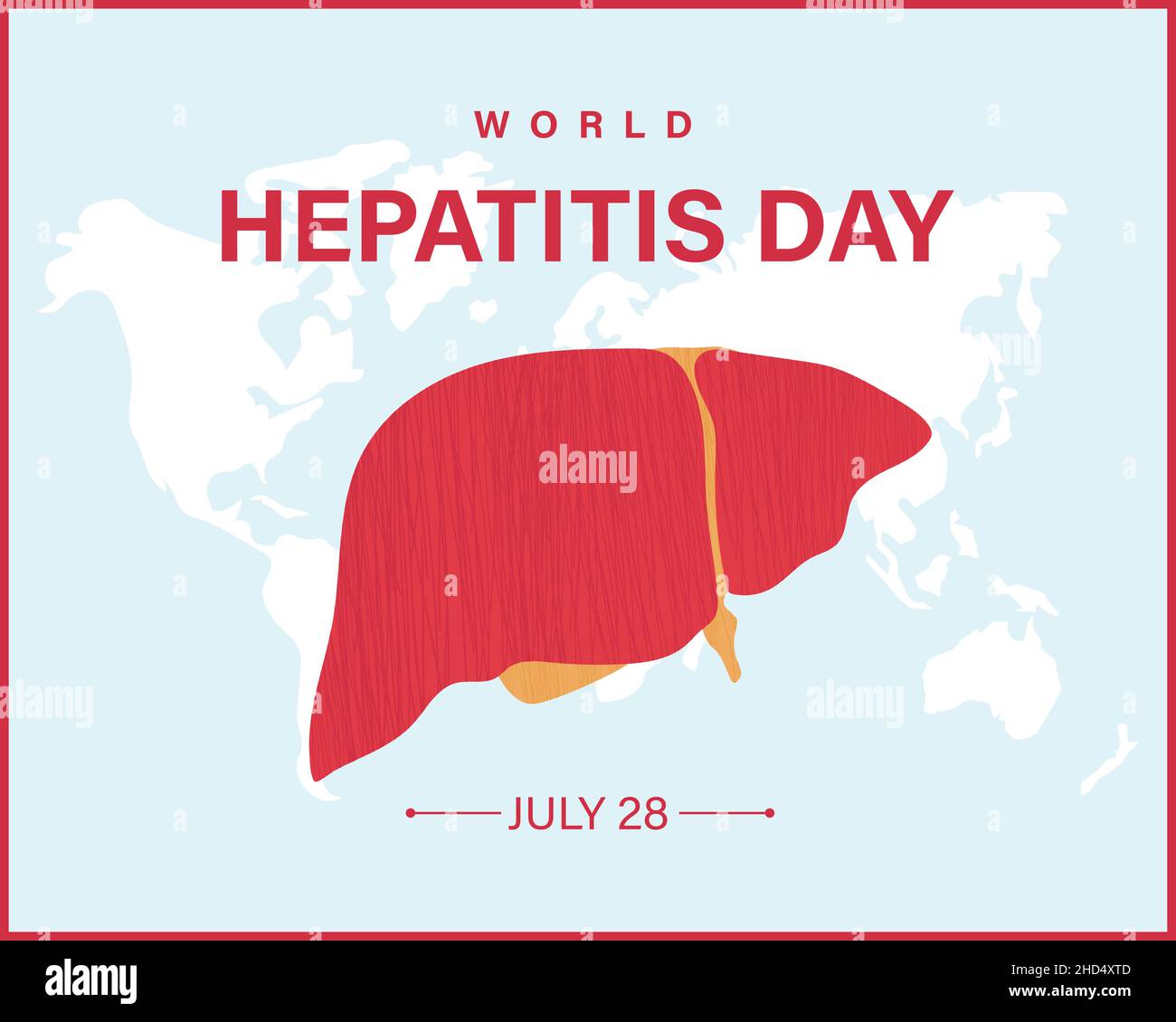 World Hepatitis Day banner with world map and Liver. Vector illustration Stock Vector