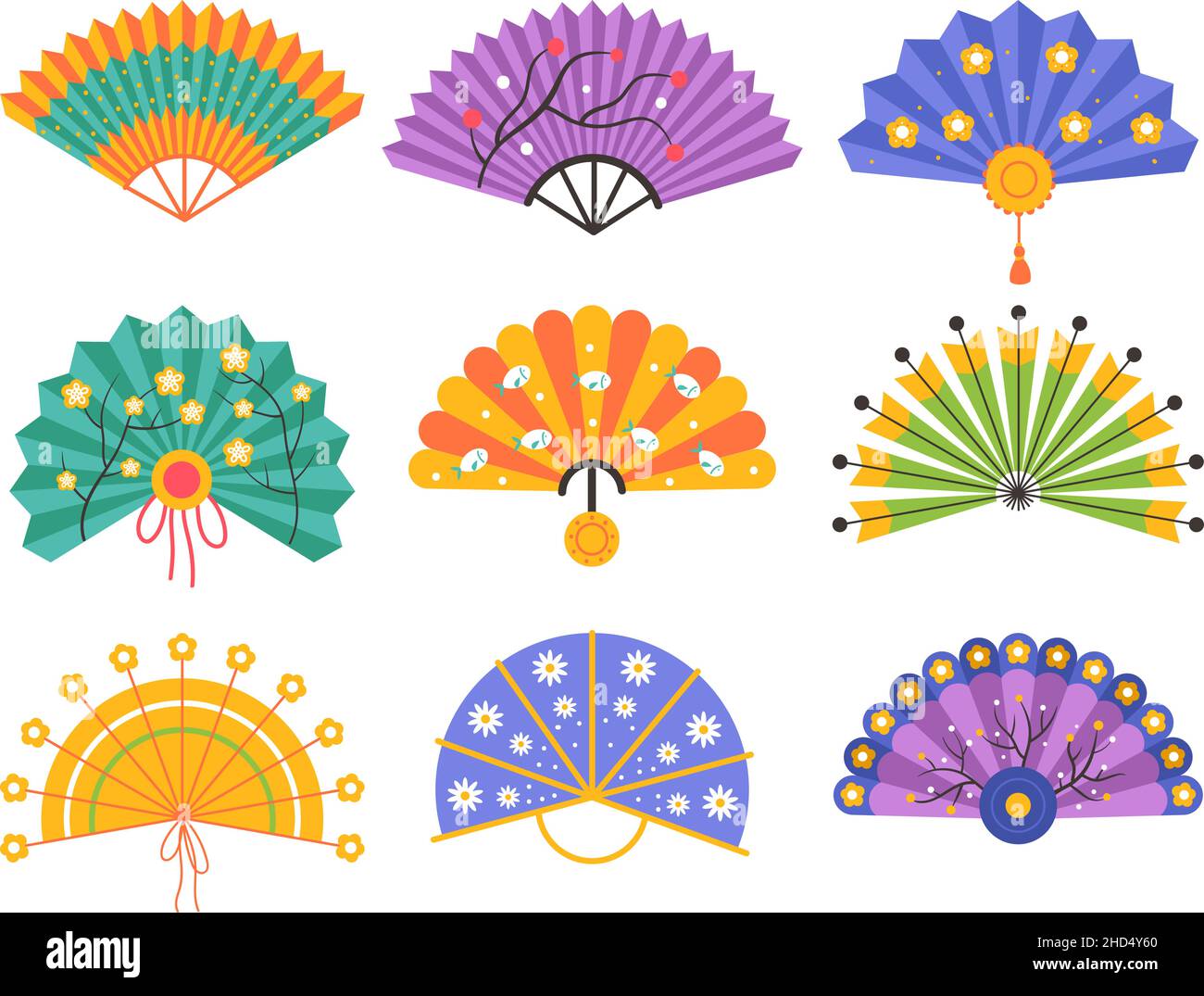 chinese hand fan clipart