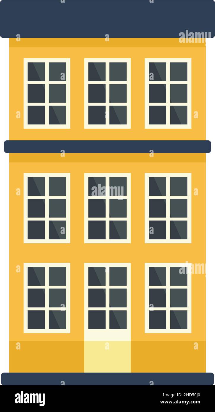 Swedish apartments building icon. Flat illustration of swedish apartments building vector icon isolated on white background Stock Vector