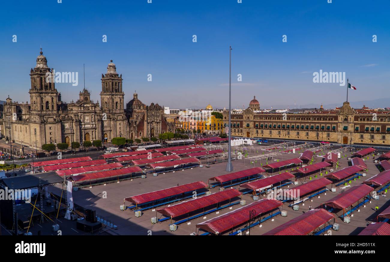 Beautiful view of Consitution square in Mexico city Stock Photo
