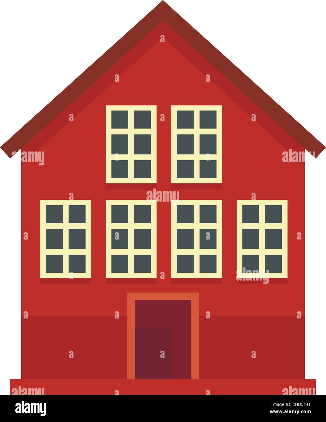 Wood swedish house icon. Flat illustration of wood swedish house vector icon isolated on white background Stock Vector