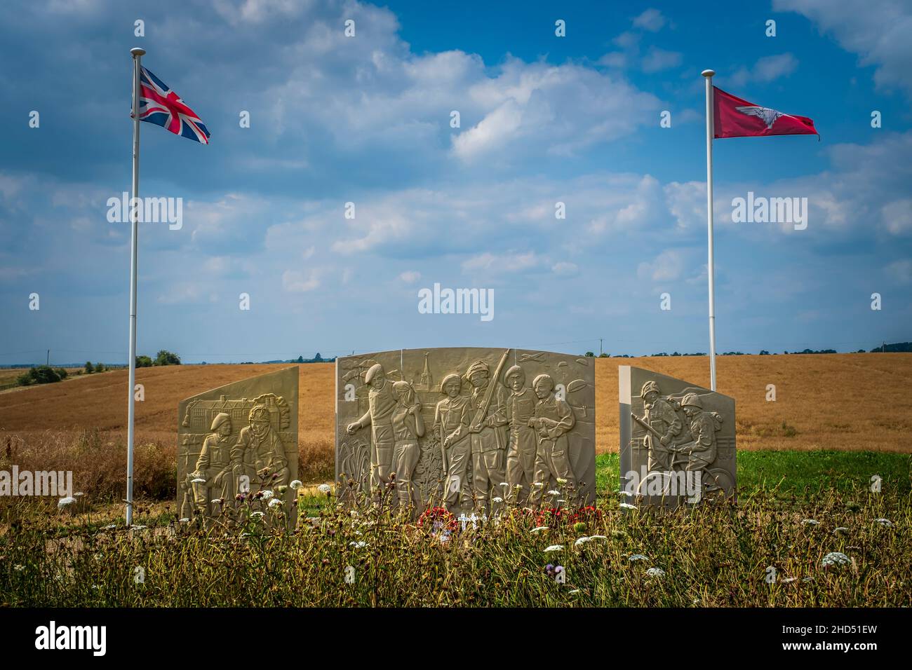 Memorial to the 10th Battalion of the Parachute Regiment. Stock Photo