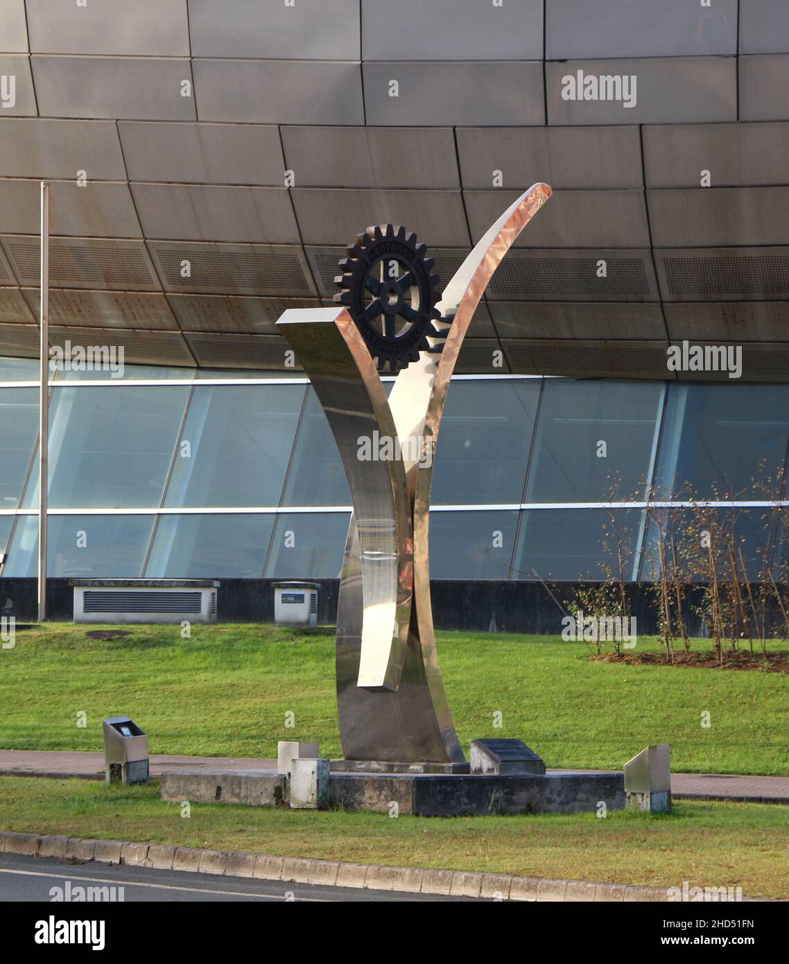 Stainless steel monument erected in 2003 for the Rotary Club at the