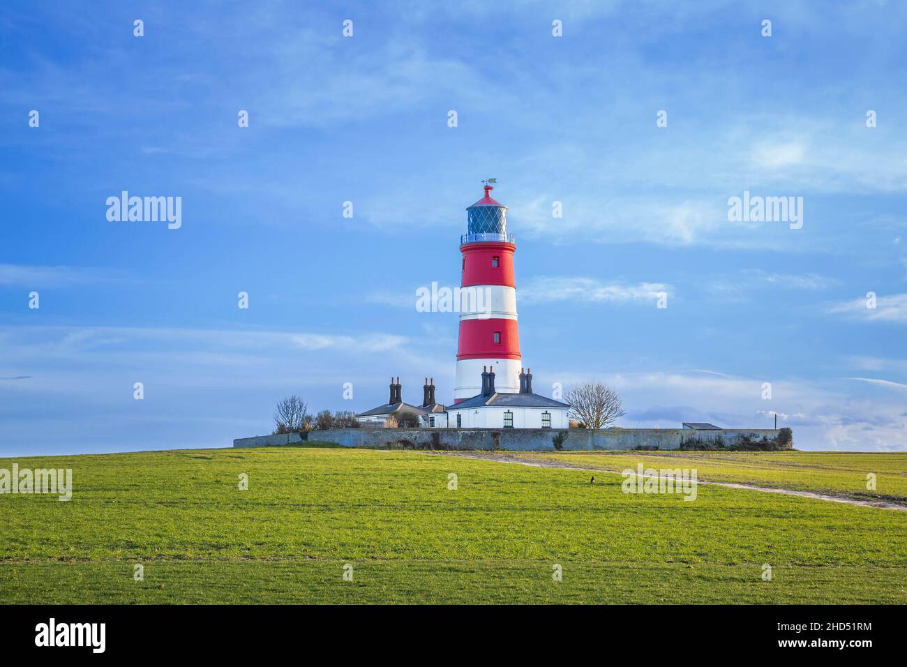 Happisburgh Lighthouse on the North Norfolk coast. Stock Photo