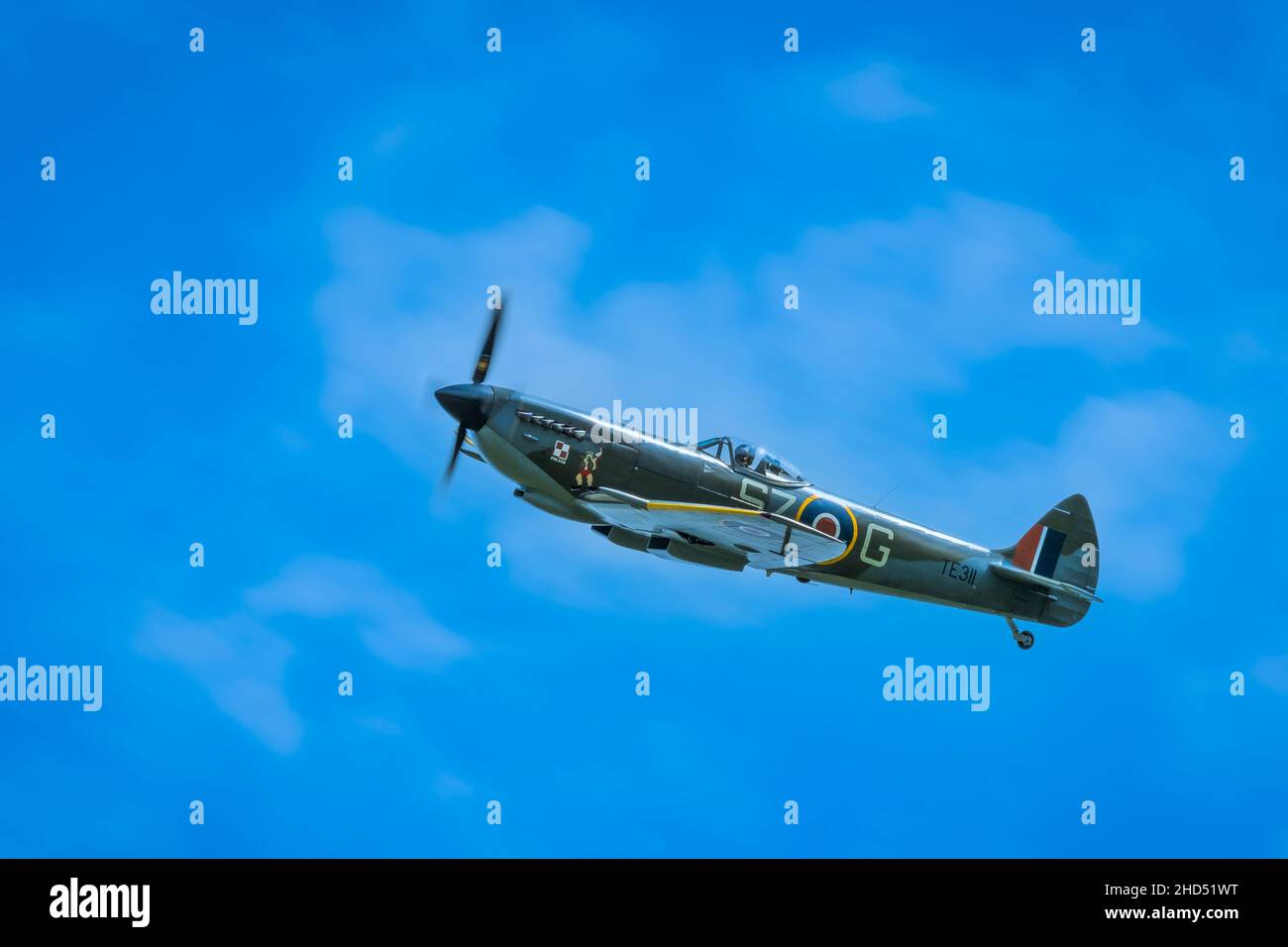 The Spitfire MkXVl TE311 was at one time the plane of Captain Aleksander Gabszewicz of 131 Polish Wing. Stock Photo