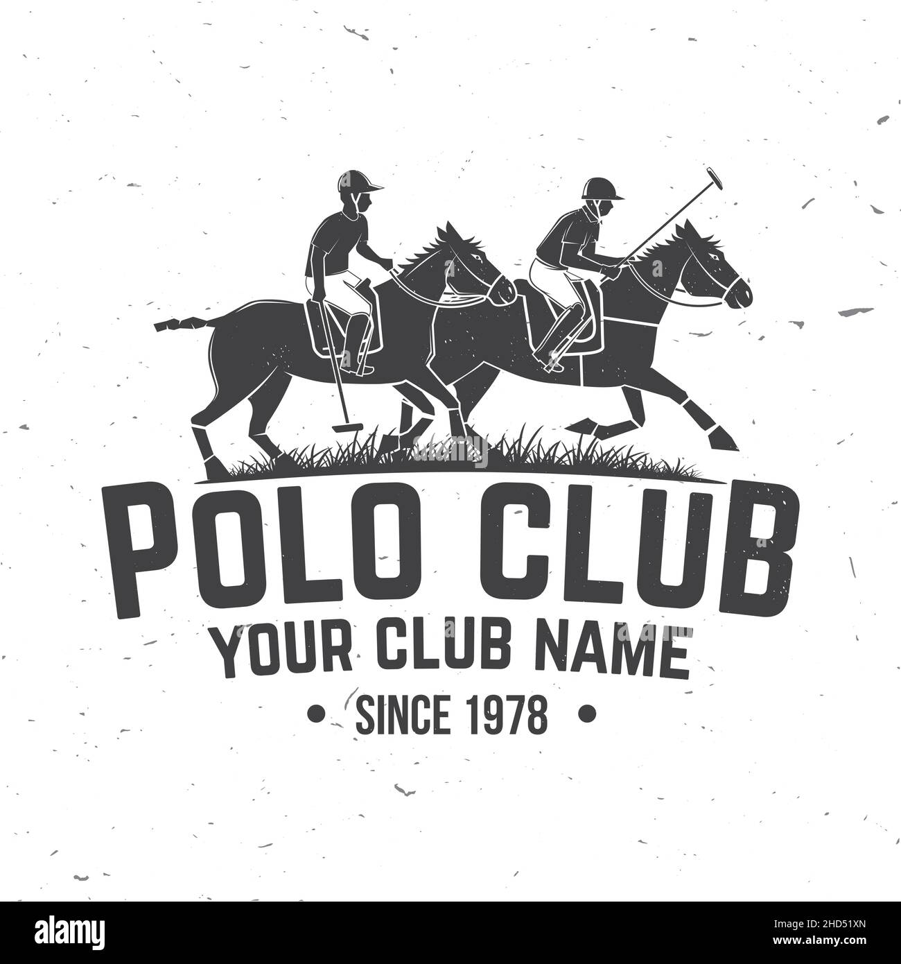 Polo club sport badge patch emblem logo. Vector illustration. Vintage monochrome polo label with rider and horse silhouettes. Polo club competition Stock Vector Image Art Alamy