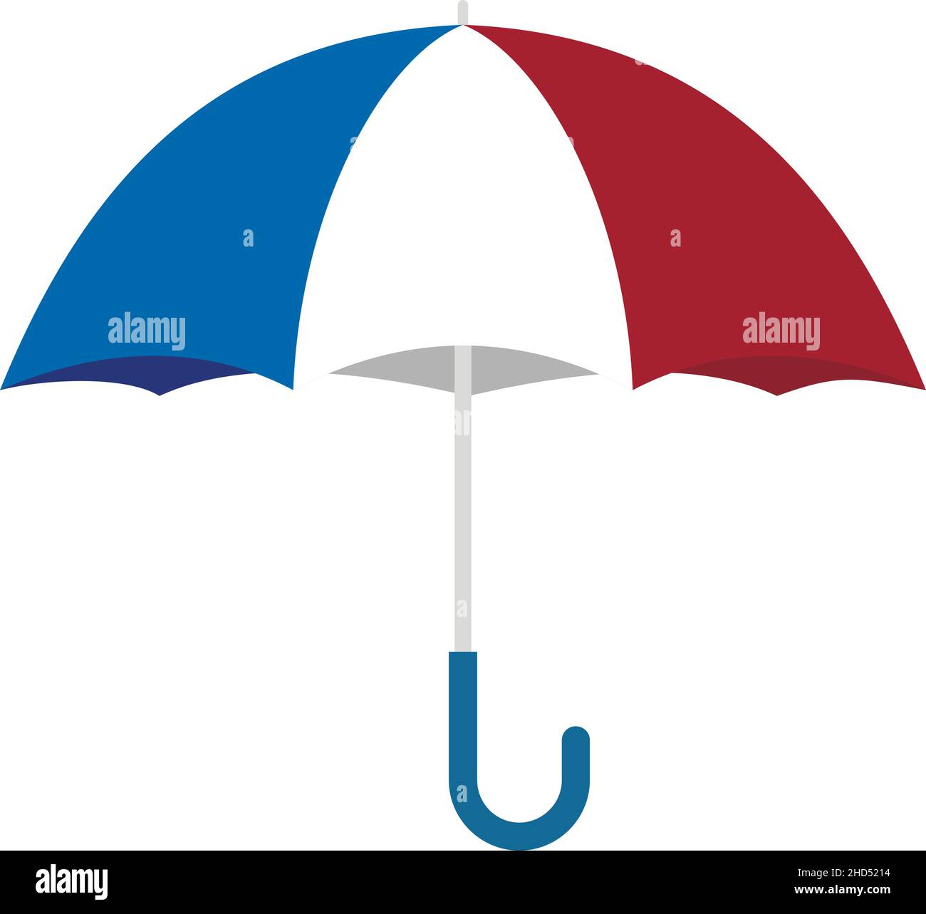 French flag umbrella icon. Flat illustration of french flag umbrella