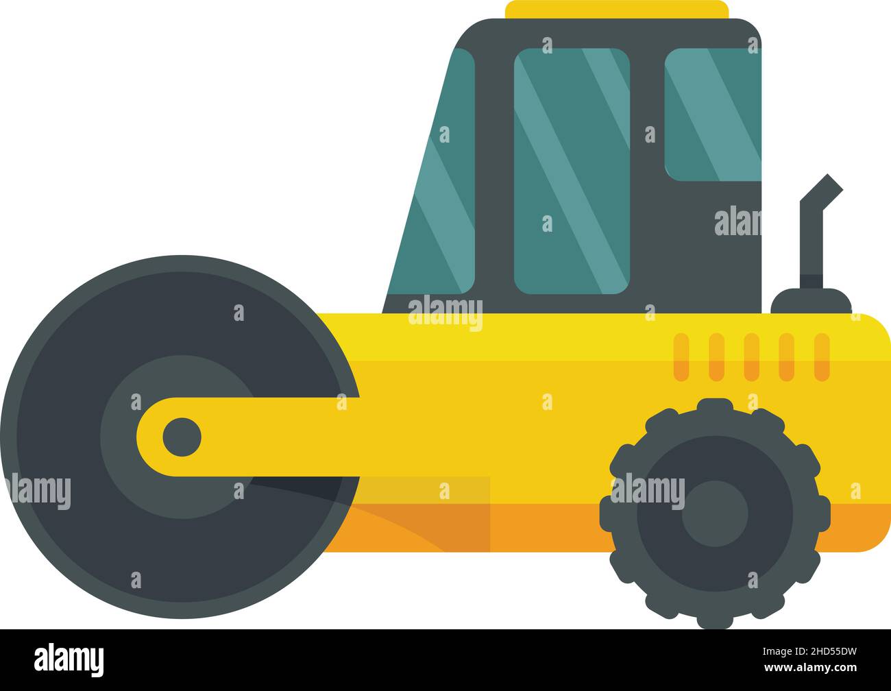Heavy road roller icon. Flat illustration of heavy road roller vector ...