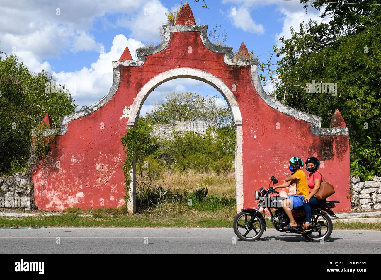 Country Road, Yucatan , Mexico Stock Photo