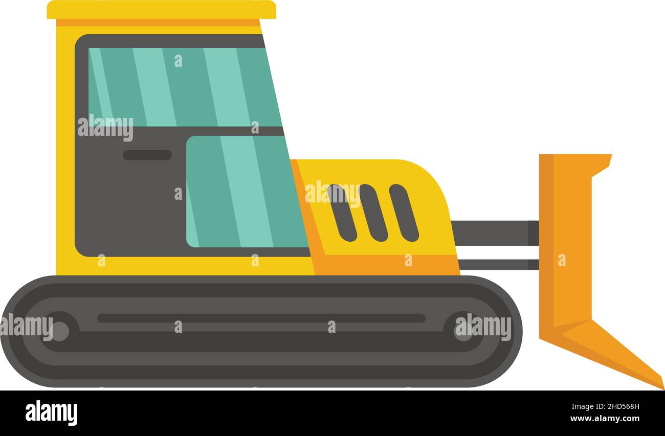 Build bulldozer icon. Flat illustration of build bulldozer vector icon ...