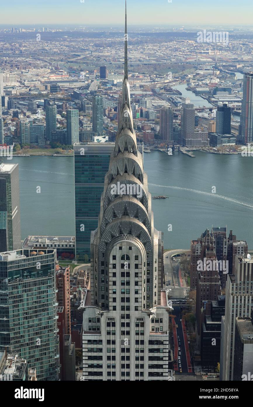 Vertical shot of the Chrysler Building in New York City, New York, USA Stock Photo