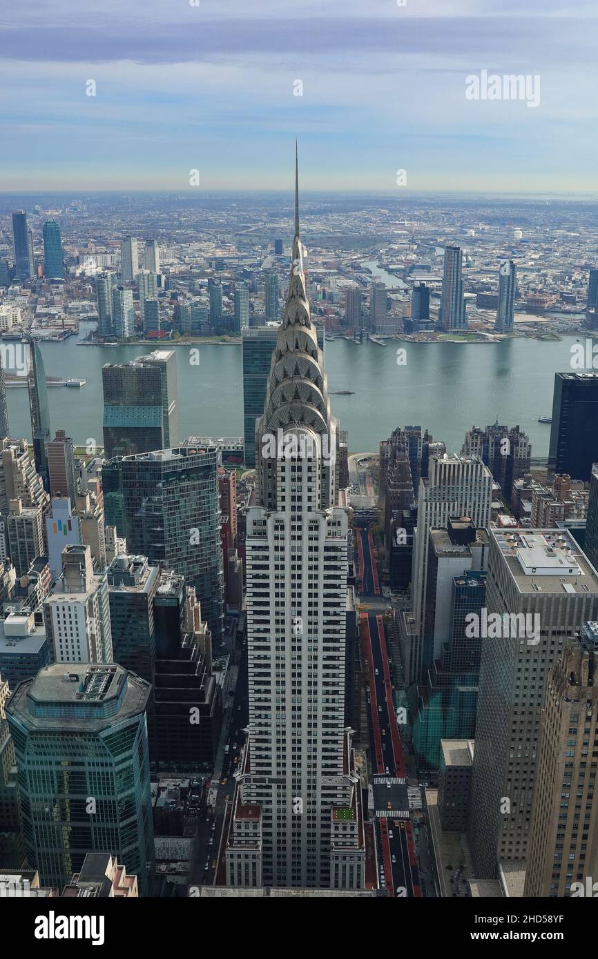 Vertical shot of the Chrysler Building in New York City, New York, USA Stock Photo