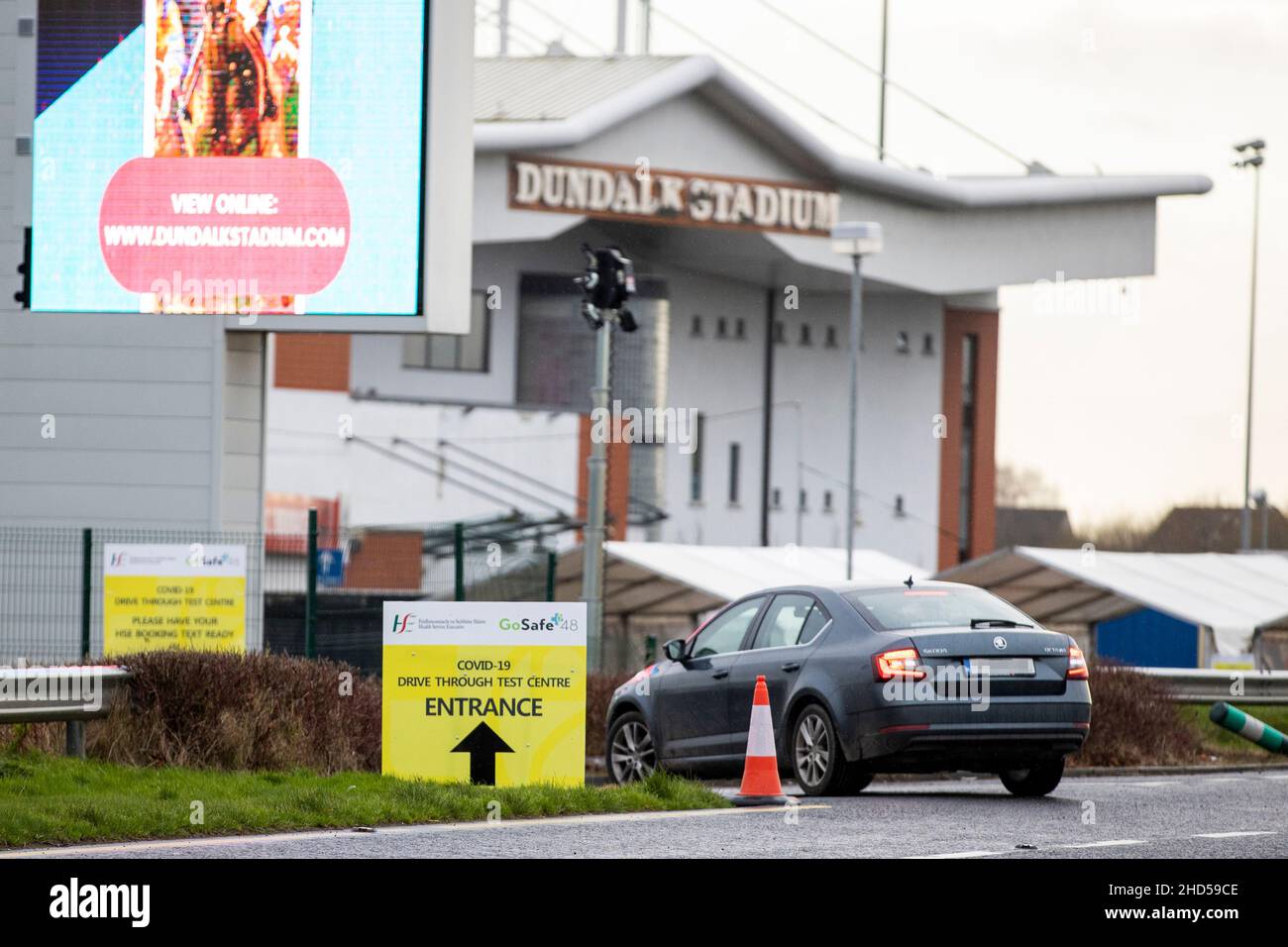 NUMBER PLATES PIXELTED BY PA PCTURE DESK A car arrives to Dundalk