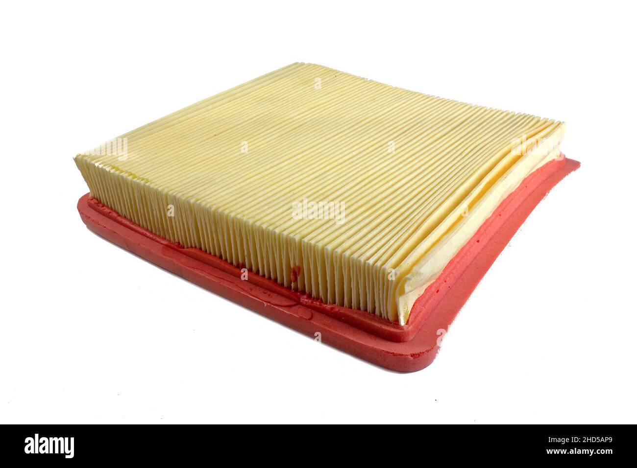 Car air filter isolated on white background. Stock Photo