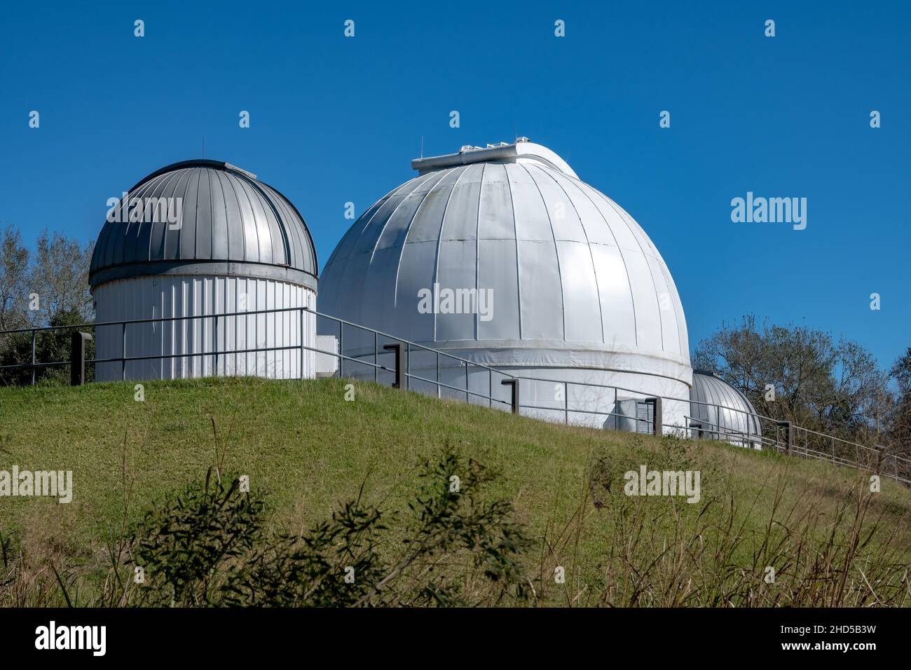 Dome telescopes at the George Observatory in the Brazos Bend State Park. Needville, Texas, USA. Stock Photo