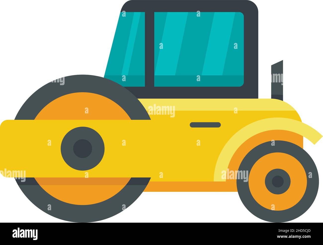 Modern road roller icon. Flat illustration of modern road roller vector ...