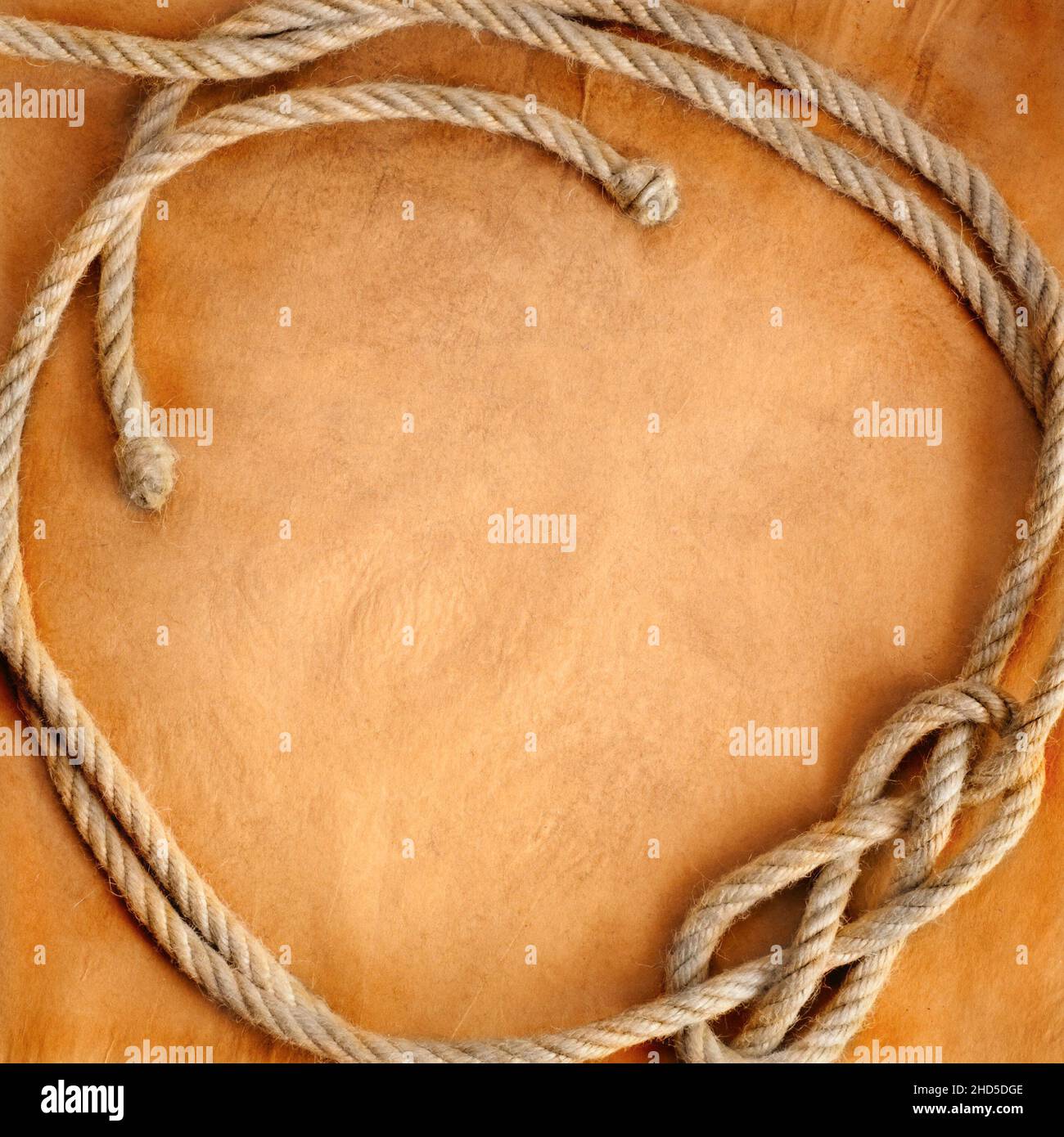 Aged Rope on the old paper background Stock Photo - Alamy