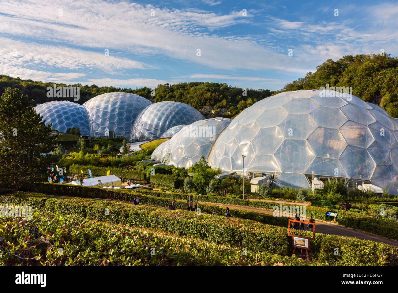 The stunning iconic biomes at the Eden Project in Cornwall. Stock Photo
