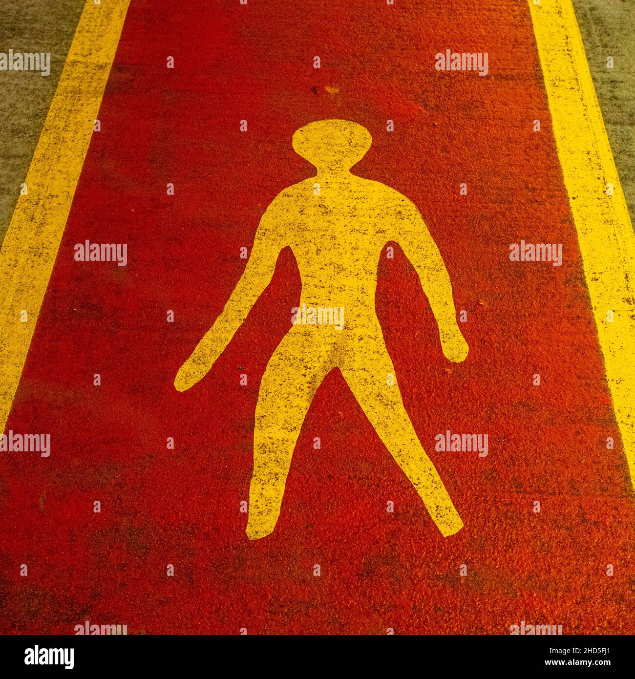Epsom Surrey UK January 02 2022, Painted Floor Marking Is A Public Car Park With No People Stock Photo