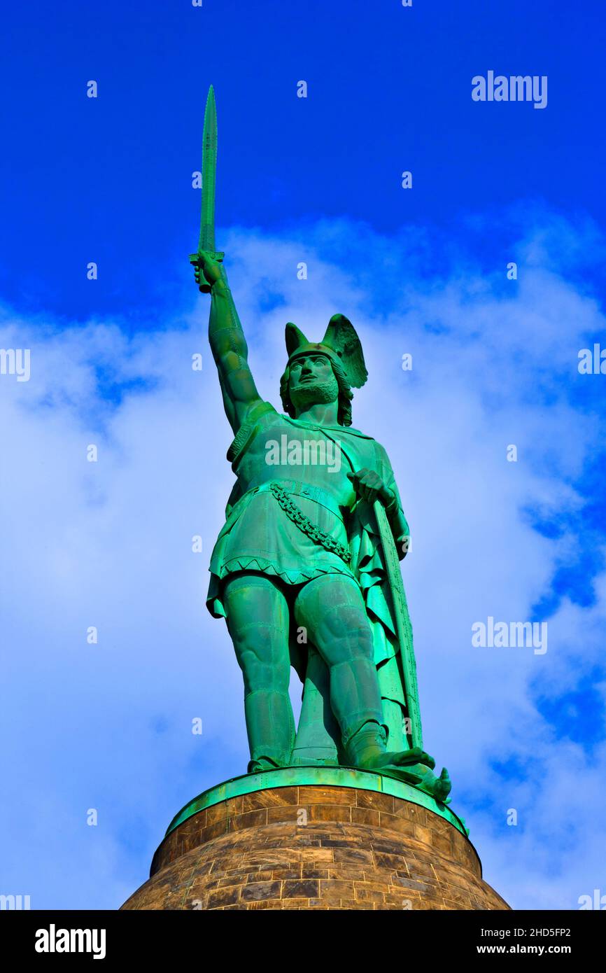 Hermann monument by Ernst von Bandel near Detmold, Teutoburg Forest, North Rhine-Westphalia, Germany Stock Photo