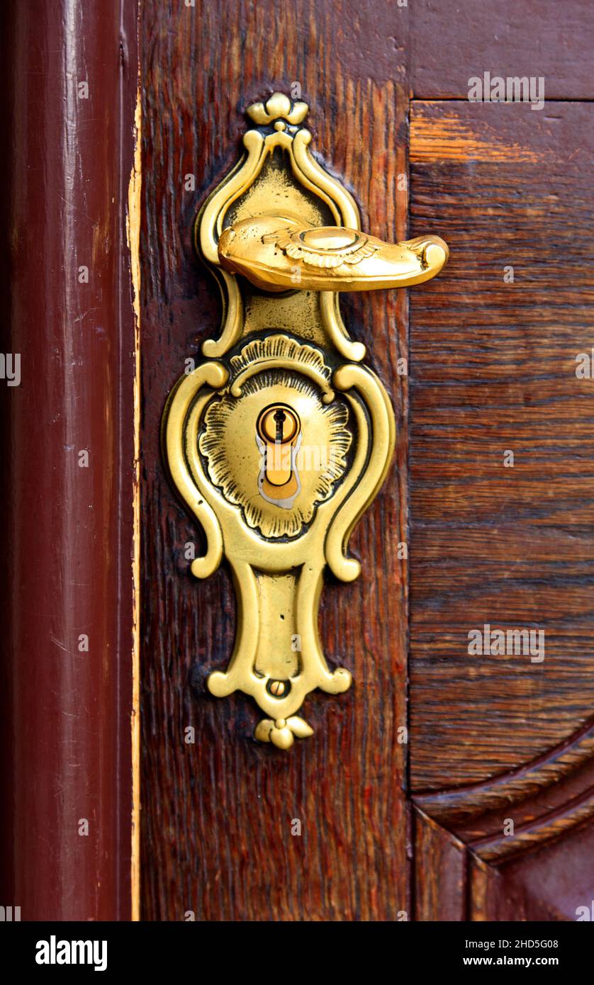 Ornamental door handle Stock Photo Alamy