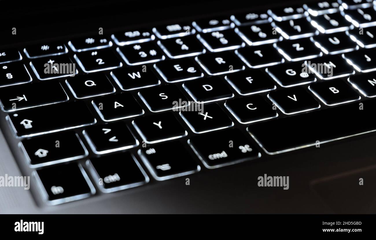 Keyboard buttons of a MacBook Pro Stock Photo Alamy
