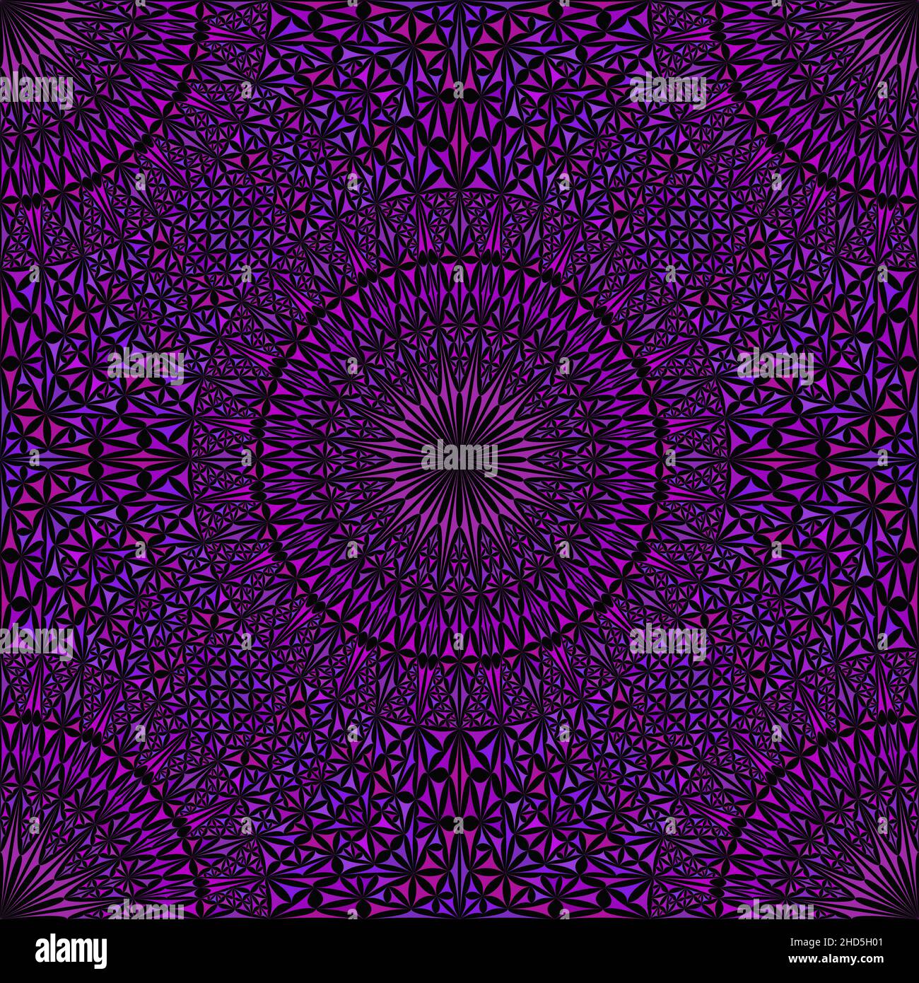 Bohemian purple seamless triangle mandala mosaic pattern background Stock Vector