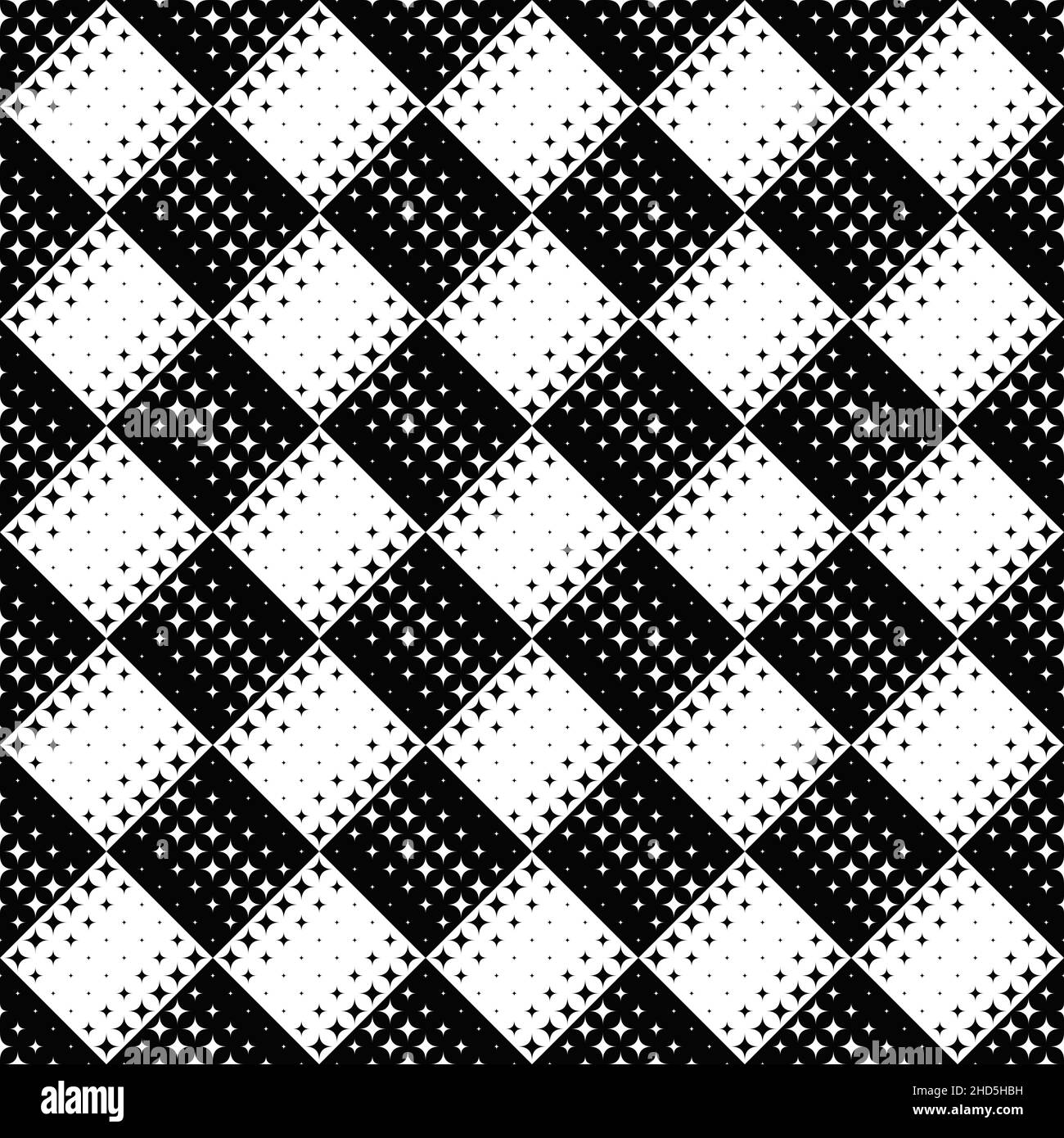 Abstract monochrome seamless star pattern background design Stock Vector