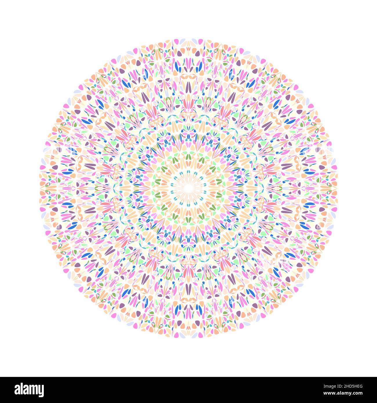 Colorful abstract circular geometrical floral ornament pattern mandala Stock Vector