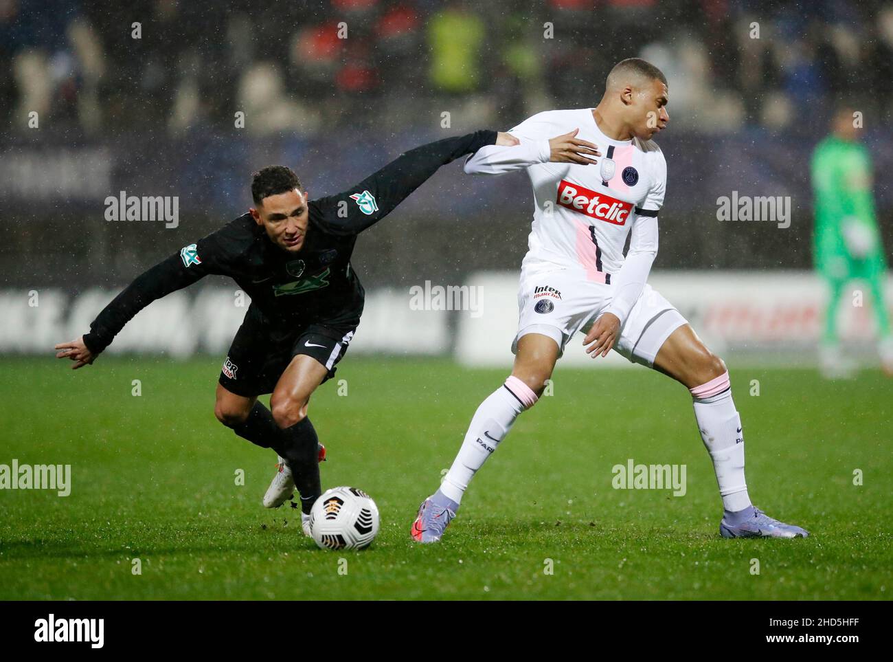 Soccer Football - French Cup - Round of 32 - Vannes v Paris St Germain -  Stade de la Rabine, Vannes, France - January 3, 2022 Paris St Germain's  Kylian Mbappe in