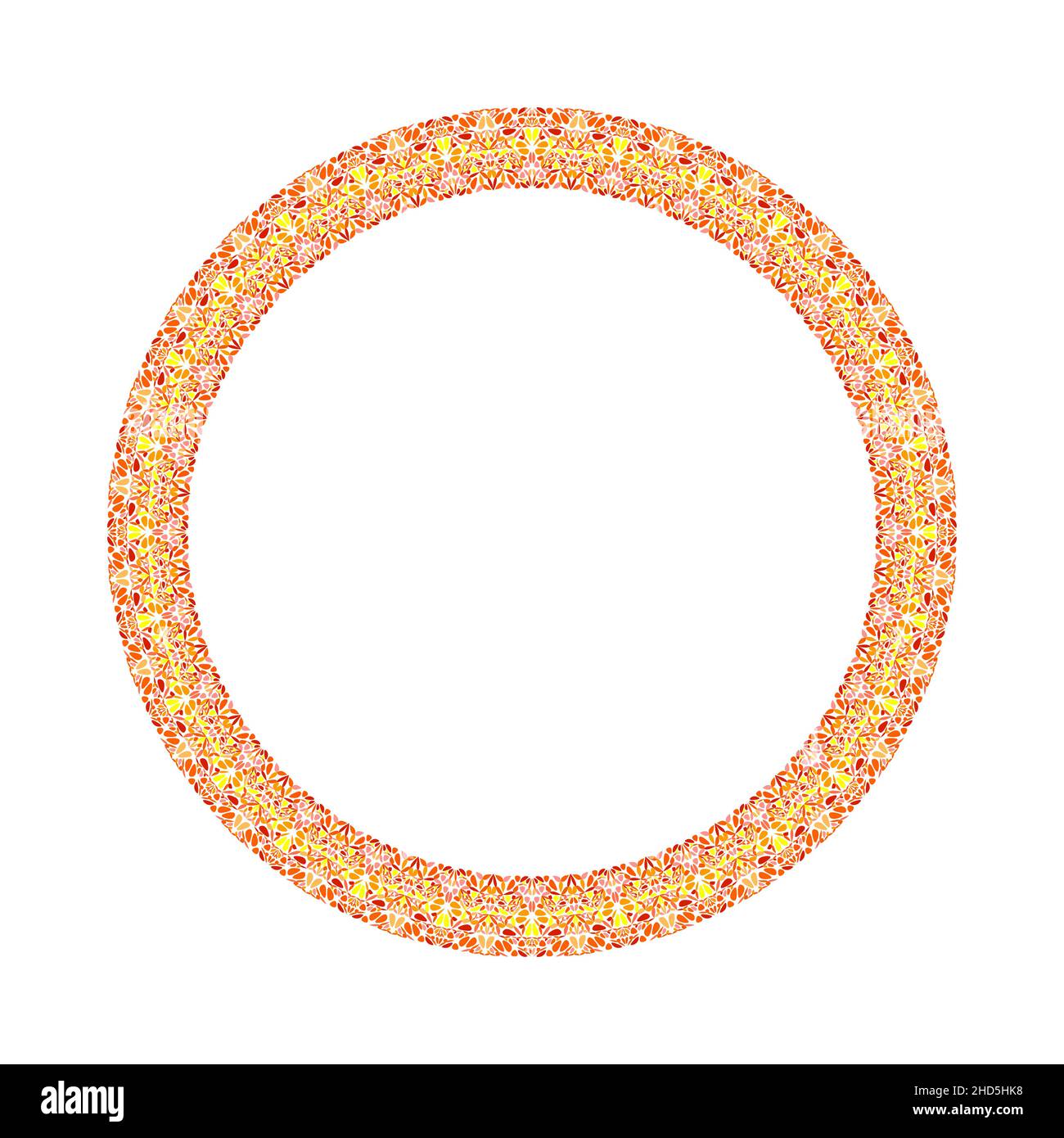 Geometrical floral round border - abstract vector element Stock Vector