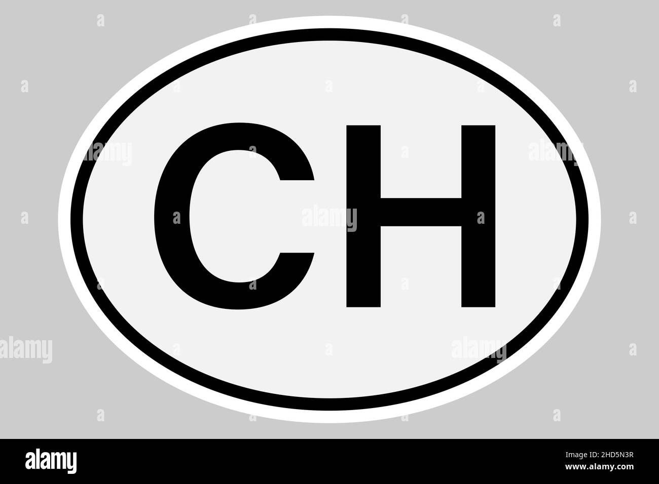 Switzerland international vehicle registration code Stock Vector